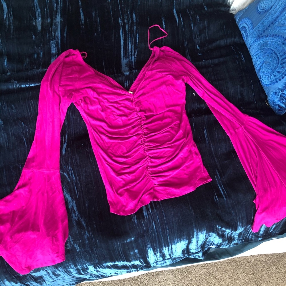 Bell Sleeve Fushia Free People Top